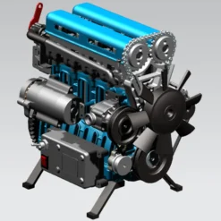 TECHING L4 Engine Model Kit that Works - Build Your Own Engine - Full Metal 4 Cylinder Car Engine Kit Car Engine Model Upgraded Version