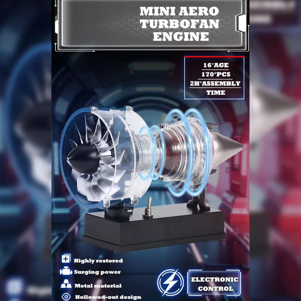 TECHING Mini Turbofan Engine Kit that Works - DIY Metal Electric Jet Engine with Visible Mechanics for STEM Education