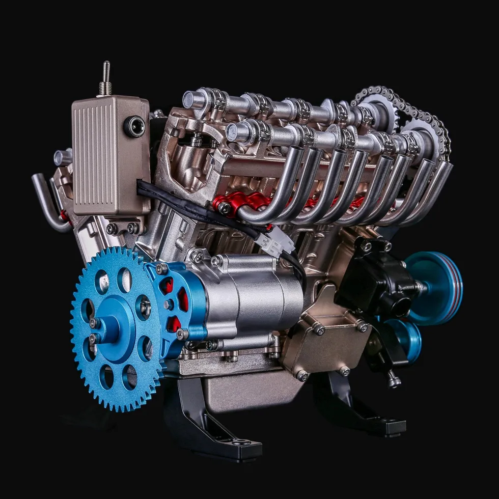 Teching V8 Engine Model Kit Metal Assembly DIY Kit 500+Pcs Mechanical Car Engine Science Experiment Physics Toy
