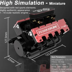 TOYAN V8 Engine FS-V800 28cc Engine Model Kit with Supercharger Accessories That Works