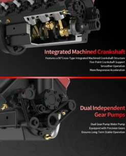 TOYAN V8 Engine FS-V800WGPC 28cc OHV Gasoline Engine - Build Your Own V8 Engine - V8 Engine Model Kit That Works