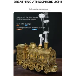 Train Shape Essential Oil Diffuser Humidifier with Dual-Color LED Light