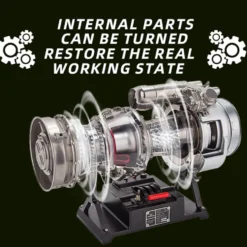 T700 Turboshaft Engine Model Kit that Works - Build Your Own Turboshaft Engine - TECHING 1/4 Metal Simulation Electric Military Helicopter Turboshaft Engine Model DM136