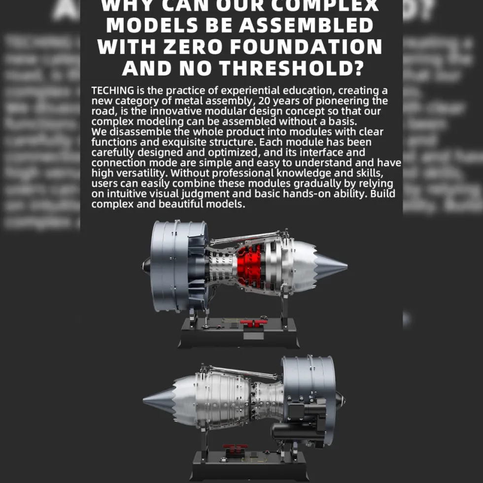 Turbofan Engine Model Kit that Works - Build Your Own Turbofan Engine - TECHING 1/12 Full Metal Dual-Spool Turbofan Engine Model Kit 300+PCS