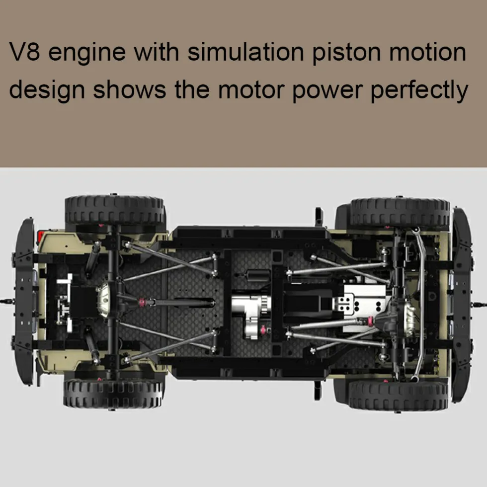 TWOLF TW-715 V8 Engine Powered 1:10 Scale RC Off-road 4WD 4-Door Pickup Truck Vehicle Crawler Kit with Electronic Equipment