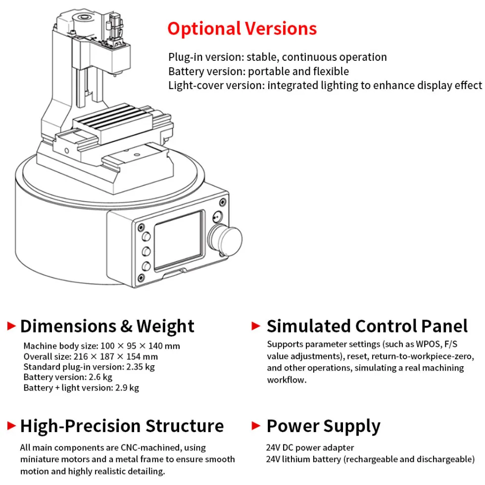 Ultra Mini Desktop CNC Machine Model with G-Code Control