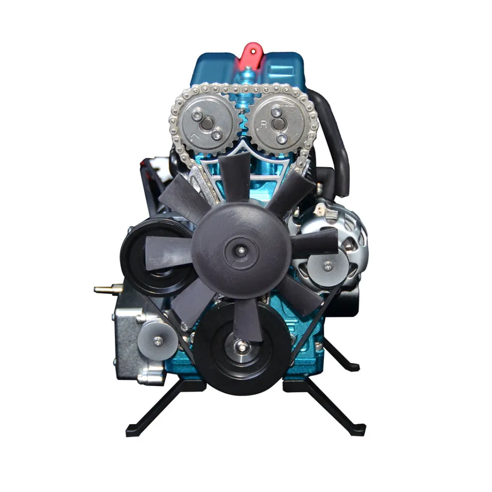V4 Car Engine Assembly Kit Full Metal 4 Cylinder Car Engine Building Kit