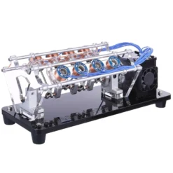 V8 Electromagnetic Engine 5V 4W 8 Coils High Speed V-Shaped Automobile Engine Model for Gift Collection