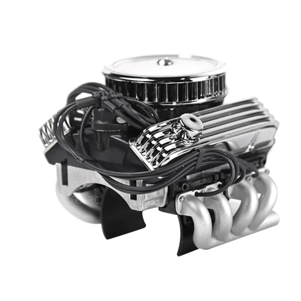 V8 Engine Fan Radiator Motor Hood Kit for 1/10 RC Car GRC F82 Motor