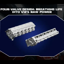 V12 Engine Model Kit that Works - Build Your Own V12 Engine - TECHING 1/4 Supercar V12 Engine Model Kit with Synchronized Throttle Sound Effects 800+PCS