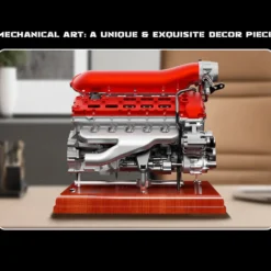 V12 Engine Model Kit that Works - Build Your Own V12 Engine - TECHING 1/4 Supercar V12 Engine Model Kit with Synchronized Throttle Sound Effects 800+PCS