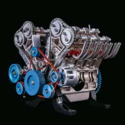 V8 Engine Model Kit that Works - Build Your Own V8 Engine - TECHING 1: 3 Full Metal V8 Car Engine Model Kit 500+Pcs