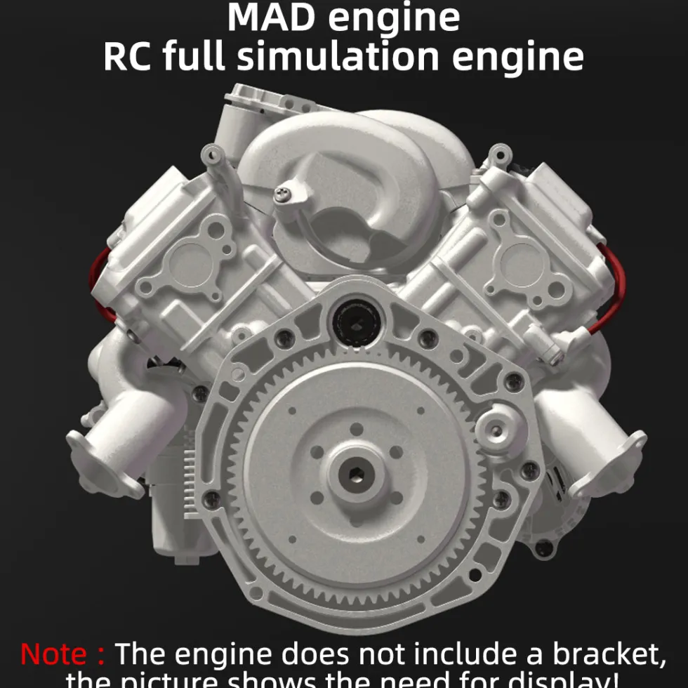 V8 Engine Model Kit that Works - Build Your Own V8 Engine - Paint Your Own V8 Engine -MAD RC V8 Engine for Capra VS4-10 Pro