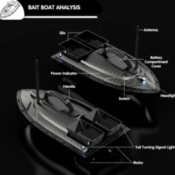 V070 GPS RC Bait Boat – 12000mAh, 500m Range, 1.5kg Dual-Hopper, 40 Waypoints
