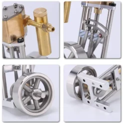 V1313 Mini Vertical Single-Cylinder Steam Engine Model with Reversing Mechanism Steam-Powered Mechanical Model
