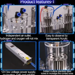 Water Electrolysis Machine - Oxygen Generator - Water Electrolysis Device with Double Outlet (Hydrogen and Oxygen Separated) - Enginediy
