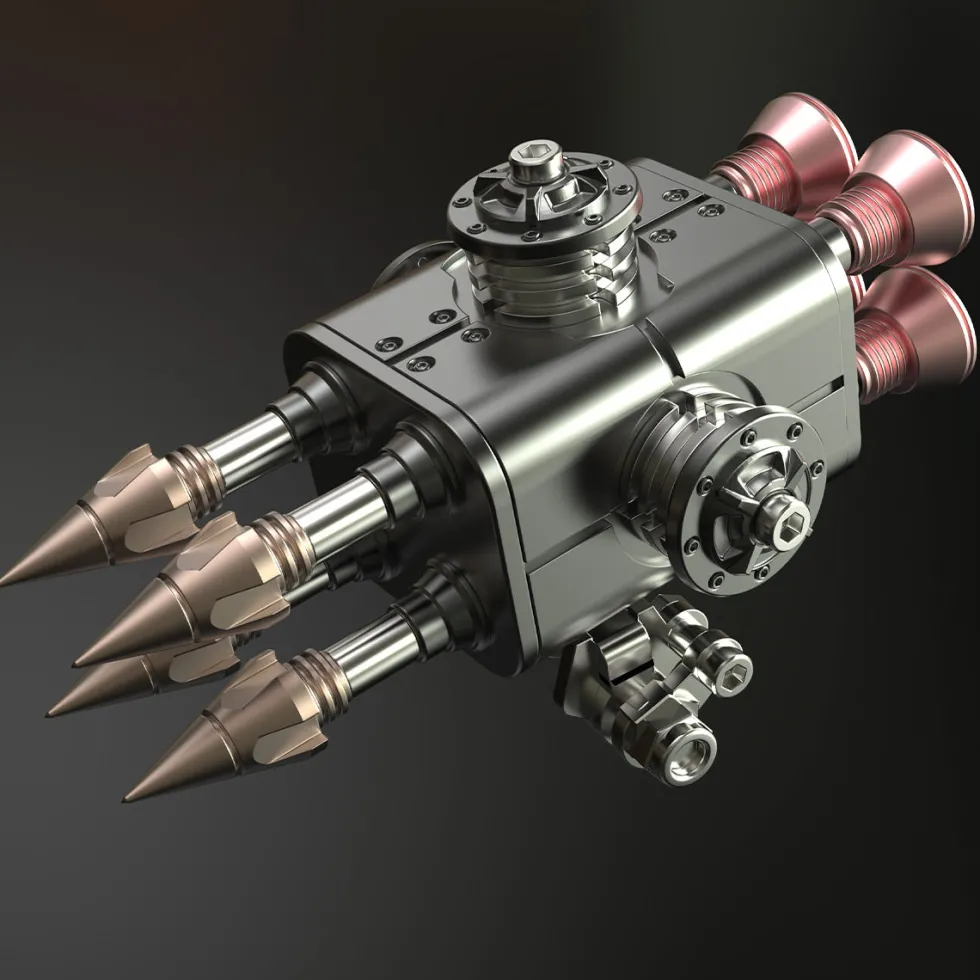 Weapons Accessories for Mechanical War Spider 3D Assembly Model Kit