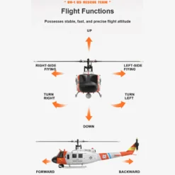 WOLFBUSH F07S UH-1 Huey – 6CH Brushless GPS RC Helicopter