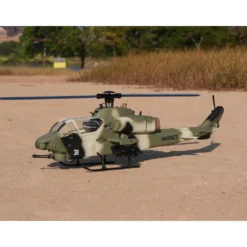 WOLFBUSH&ROBAN AH-1W Cobra 470-Class RC Helicopter-2.4G 6CH Dual-Rotor RC Military Model with GPS Positioning, Synchronized Turret & Left/Right-Hand Control RTF