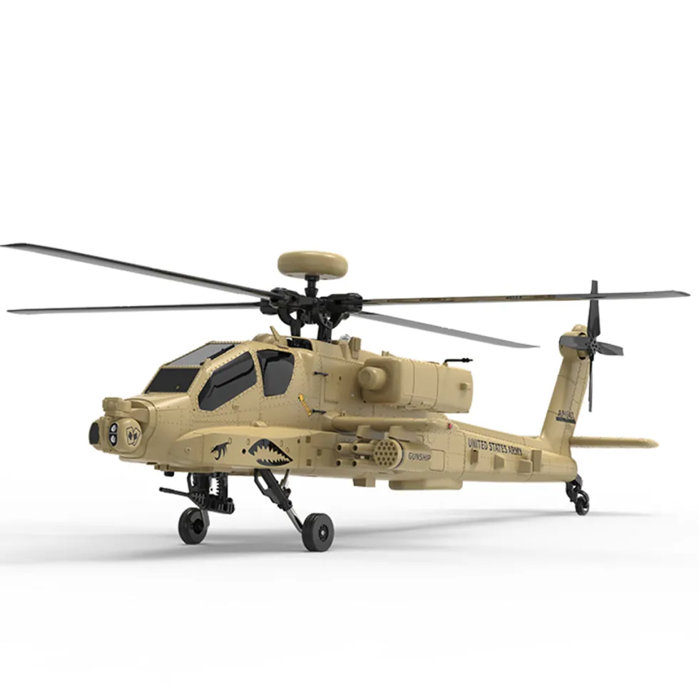 WOLFBUSH & YU XIANG F11-N AH64 Apache RC Helicopter – 1/32 Scale 2.4G 6CH Coaxial Dual Rotor with Optical Flow Altitude Hold