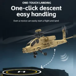 WOLFBUSH & YU XIANG F11-N AH64 Apache RC Helicopter – 1/32 Scale 2.4G 6CH Coaxial Dual Rotor with Optical Flow Altitude Hold