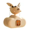 Wooden Illuminated Flying Pig Dynamic Model - Desktop Stress Relief Display (Non-Music Box)