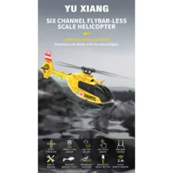 YU XIANG F06 RC Helicopter 1/36 Scale EC-135 2.4G 6-Channel Direct-Drive Brushless 3D Aerobatic Aircraft Model