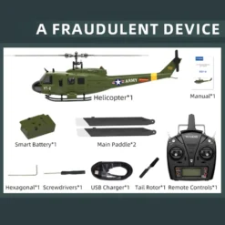 YU XIANG F07-V 1/34 Scale UH-1 Huey 2.4G 6CH Brushless Direct-Drive Flybarless RC Helicopter Model Mode 1/Mode 2 Switchable (RTF Version)